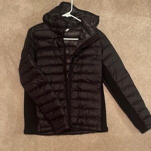 Black Alpine Design Puffer Jacket with Hood